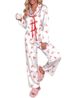 Ekouaer Women's Satin Pajama Set