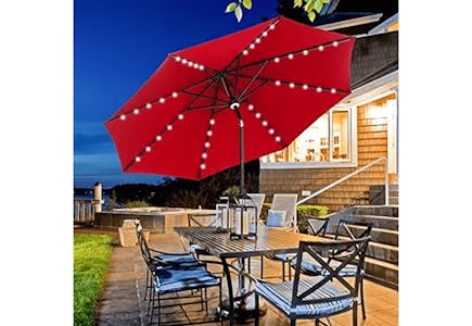 Patio Umbrella with Solar Lights