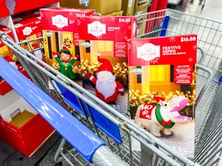 Holiday Time Christmas Inflatable: In Store image of 3 boxes in shopping cart