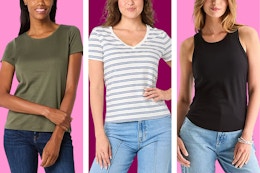 Women’s Tees and Tanks Are $8 or Less at JCPenney — Prices Start at Just $6 card image