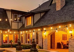 outdoor lights around the outside of a house