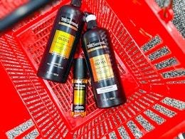 tresemme hair care in a red basket