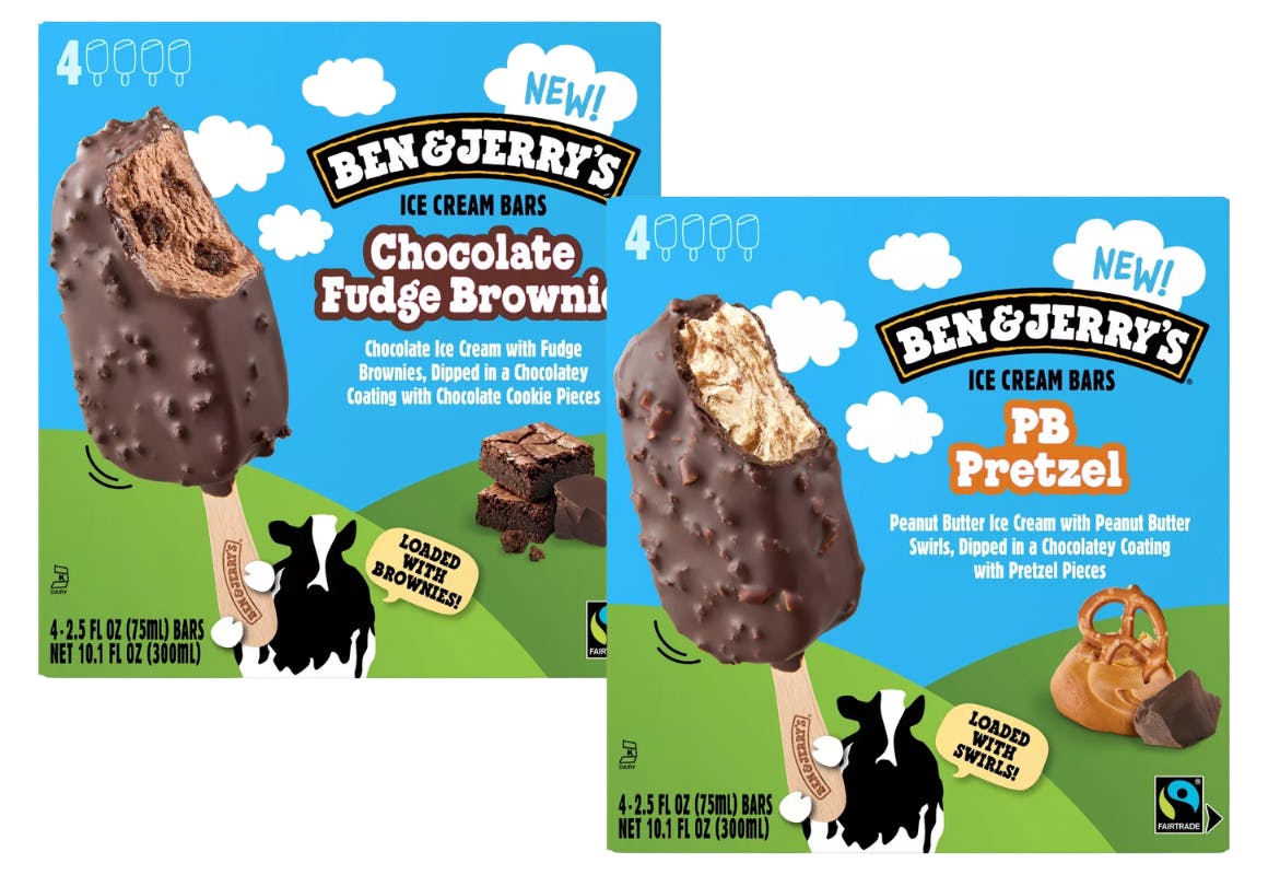 2 Ben & Jerry's Ice Cream Bar Boxes