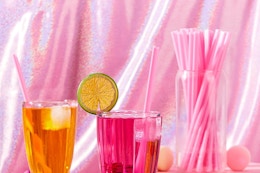 heart straws in a jar