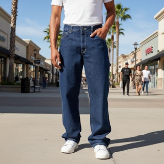a man wearing dickies jeans