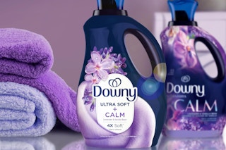downy fabric softener near towels