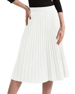 Women's High Waisted Pleated Midi Skirt