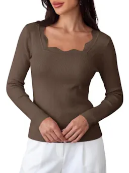 Women's Scalloped Pullover
