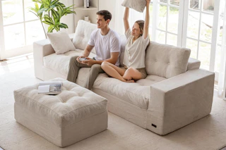 couple sitting on sofa