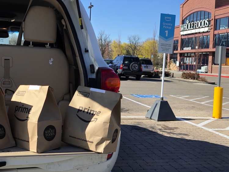 Whole Foods Groceries in Car Trunk 
