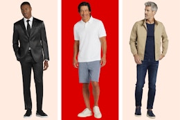 Save Up to 90% at Men's Wearhouse: $20 Polo Shirts, $10 Suit Pants, and More card image