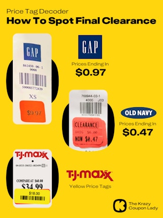 How to Spot Final Clearance Price Tags at Gap, Old Navy, and TJMaxx