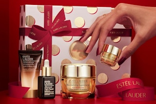 estee lauder skincare on a table