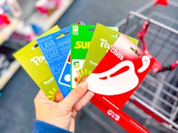 Save $10 on Gift Cards at CVS — Under Armour, Subway, H&M, Panera, More card image