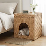 Rattan Cat Litter Box Enclosure