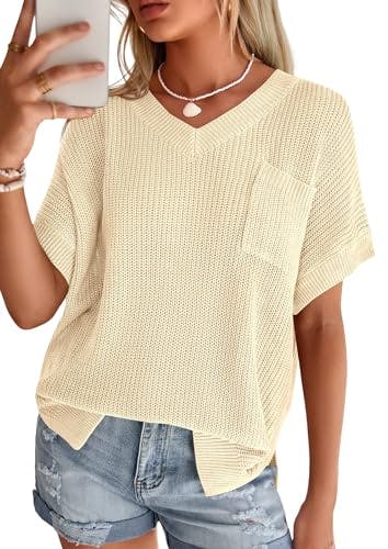 PRETTYGARDEN Women's Short Sleeve Sweater