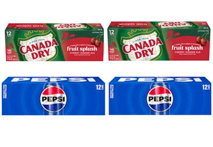 2 Canada Dry + 2 Pepsi 12-Packs