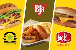 Grab Wednesday Burger Deals at Burgerfi, BJ’s, and Jack in the Box card image