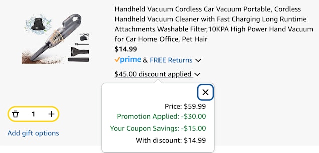 cart cordless hand vac