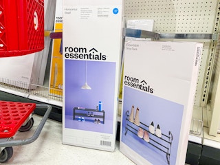 room essentials stackable shoe racks sitting on target shelf