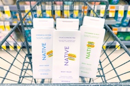 native body washes in a walgreens cart