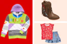 Toy Story themed clothes and boots in a collage