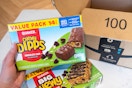 Quaker granola bars next to an amazon box