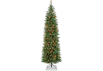 Pre-Lit Slim Christmas Tree
