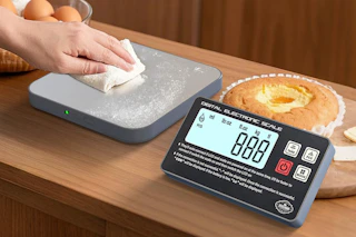 AWLKIM® Digital Kitchen Food Scale -Detachable Display Electronic Baking, Bread Making Stainless Steel Platform, Backlit LCD