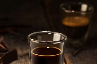 espresso glasses on a table