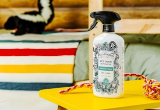 pet pourri spray on table