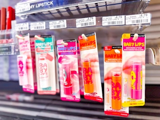 maybelline baby lips on a store shelf