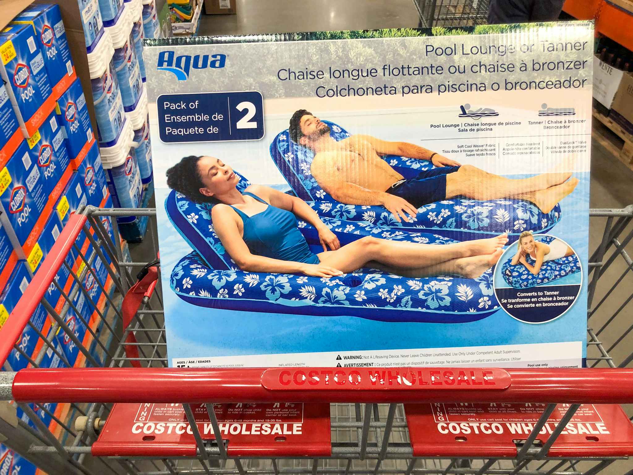 costco aqua luxury inflatable pool recliner 2 pack 1