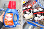 collage with Persil and Muscle Milk products