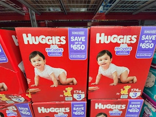 giant boxes of huggies little movers diapers at sam's club