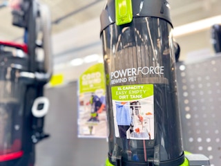 Bissell PowerForce Vacuum model on display (close up) at Walmart