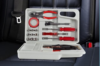 Roadside Emergency Car Kit on car seat