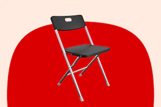 Stock image of the black Mainstays folding chair