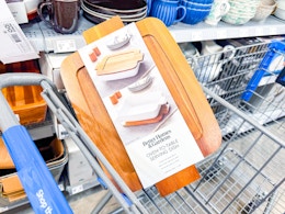 Better Homes & Gardens Ceramic Dish in Walmart shopping cart