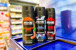 Watermelon Freeze, Blue Lavender, and Cherry Spritz Axe body sprays