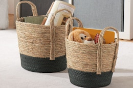 Mainstays Seagrass & Paper Rope Basket 2-Pack, Only $9.17 at Walmart card image