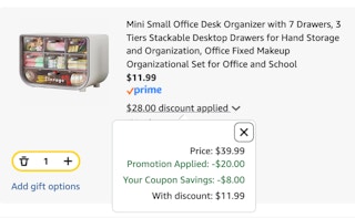 desk organizer Amazon receipt