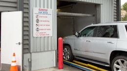 a car going into a costco car wash