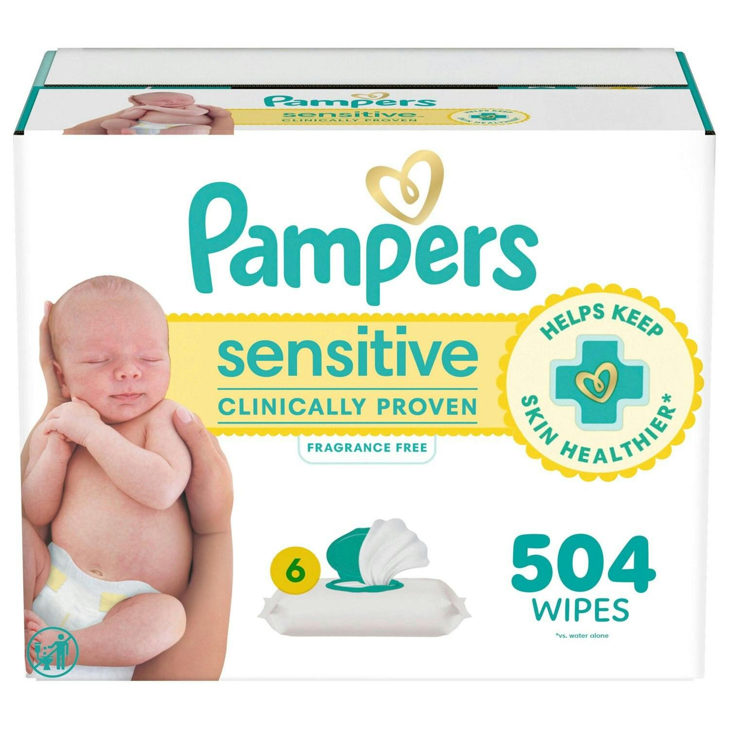 2 Pampers Sensitive Baby Wipe Boxes