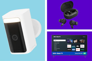 Wyze camera, headphones, and onn Roku TV