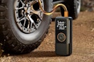 a tire inflator on a car