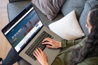 Person with a laptop shopping online