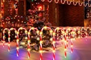 24 Pack Solar Candy Cane Lights Outdoor Christmas Decorations