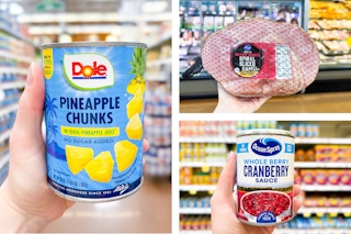 pineapple cranberry sauce ham collage