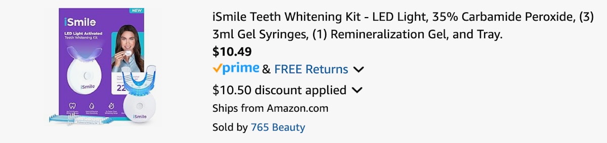 Amazon iSmile Teeth Whitening Kit 2025 2